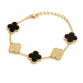 Pulsera Van Cleef Negra blanca